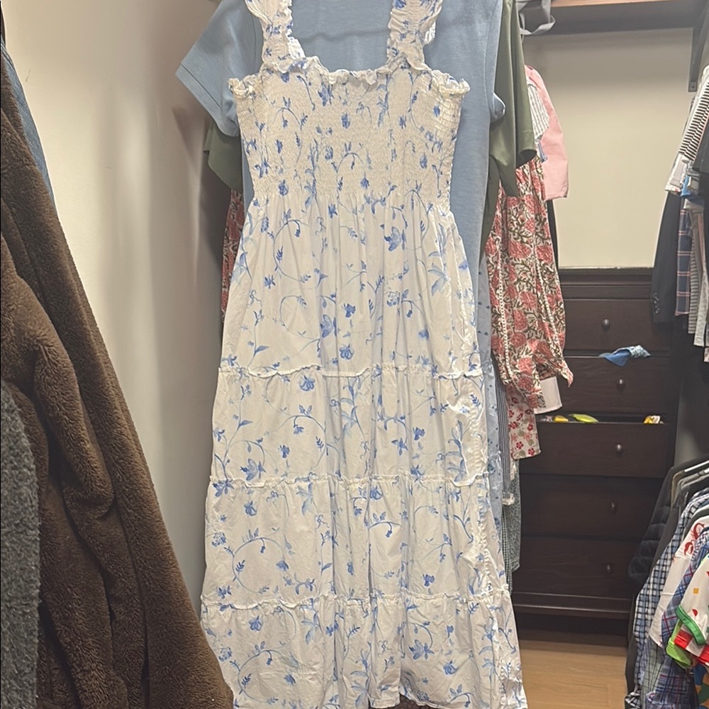 Hill House Floral Blue and White Women's Dress